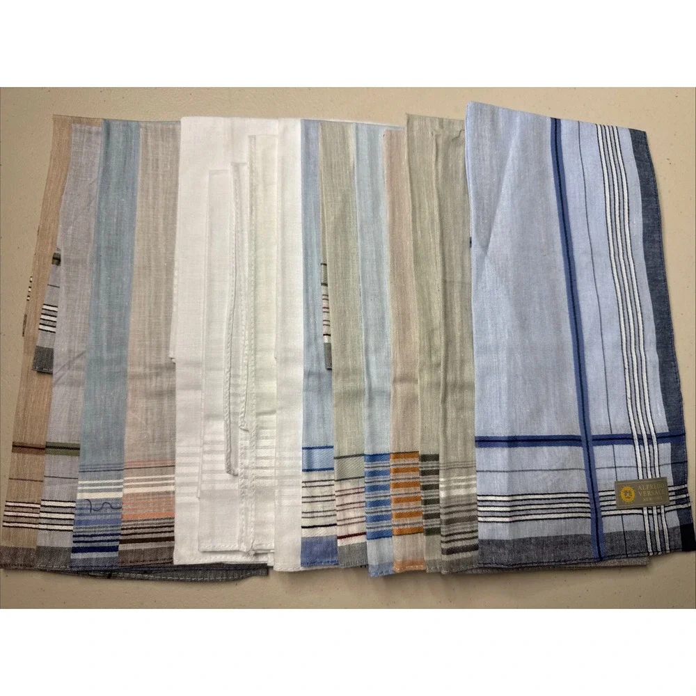VTG! ALFREDO VERSACE Multicolor Plaid Handkerchief 15